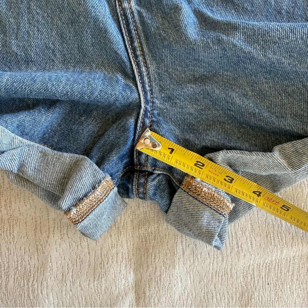 Wild Fable Womens Size 6 Blue Denim Mom Shorts Happy Embroidery - Picture 7 of 16